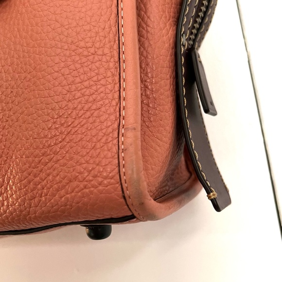 Coach Rogue 30 Melon Pink Coral Glovetanned Pebbled Leather Large Tote Bag - Picture 8 of 10